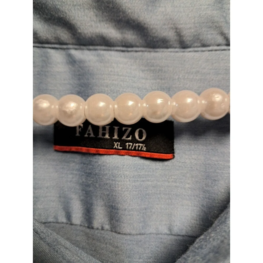 Fahizo Mens Blue Long Sleeve Shirt-size XL. 17/17 1/2 - Picture 3 of 5